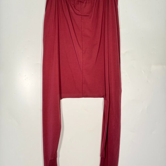 NWT RUNDHOLZ BLACK LABEL Burgundy Wine Color Drop Crotch Pants Leggings XL - Picture 7 of 9